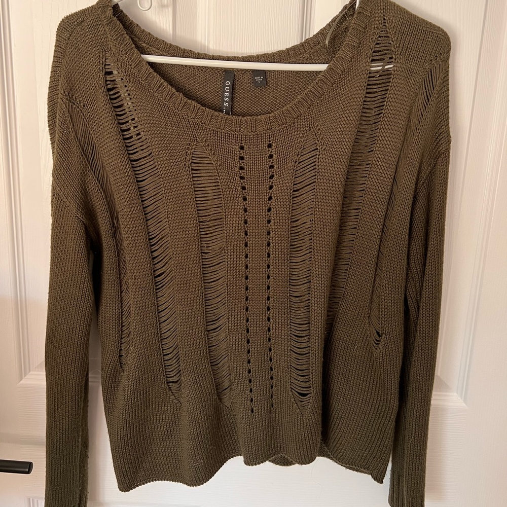 Olive green guess sweater